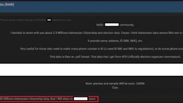 Database KPU Dibobol, Data Pribadi Pemilih Diobok-obok Hacker