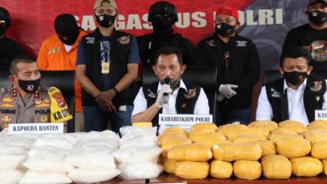 Polisi Amankan Sabu-Sabu Asal Iran Seberat 0,82 Ton di Serang