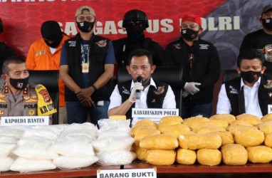 Polisi Amankan Sabu-Sabu Asal Iran Seberat 0,82 Ton di Serang