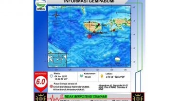 Gempa Maluku: Magnitudo Update 5,8, Tidak Berpotensi Tsunami