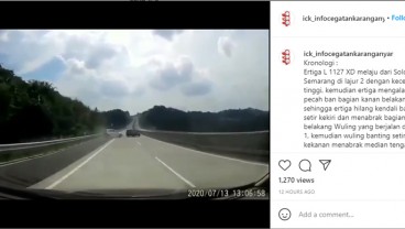 Video Viral: Mobil Pecah Ban di Tol Solo-Semarang, Untung tak Terguling