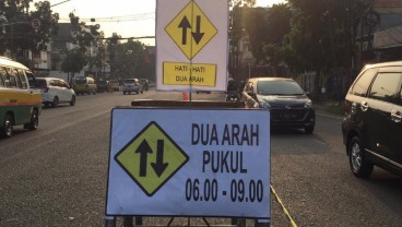 Hari Pertama Rekayasa Lalu Lintas di Jalan Jakarta Lancar