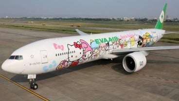 Tarik Minat Penumpang, Eva Air Gambar Hello Kitty di Badan Pesawat