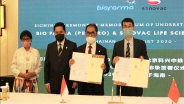 Sinovac Siap Suplai 40 Juta Dosis Vaksin ke Bio Farma Mulai November 2020