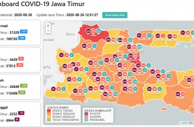 Zona Merah Covid-19 di Jatim Tinggal Sidoarjo dan Tuban