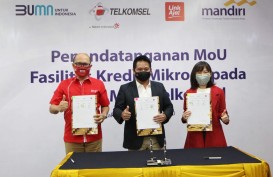 Bank Mandiri Gandeng Telkomsel dan LinkAja Salurkan Kredit