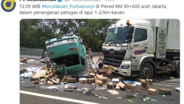 Tol Cipularang KM 91 Arah Jakarta Padat, ada Kecelakaan