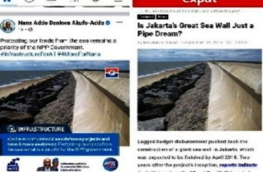 Lah, Postingan Tanggul Laut di 'Jakarta' Dihapus dari Medsos Presiden Ghana