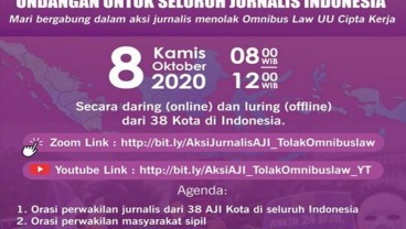 AJI Gelar Demo Online dan Luring Tolak Omnibus Law UU Cipta Kerja