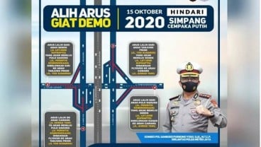 Demo Tolak UU Cipta Kerja Berlanjut Hari Ini, Polisi Rekayasa Lalu Lintas di Cempaka Putih