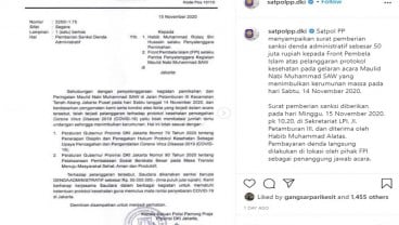 Terkuak! Ini Isi Surat Peringatan Satpol PP DKI ke FPI Soal Denda Rp50 Juta