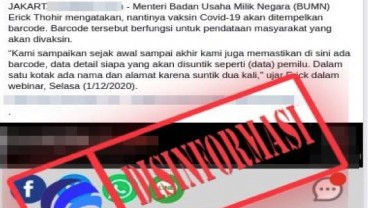 Cek Fakta : Vaksin Covid-19 Dipasangi Barcode, Masuk ke Tubuh Manusia