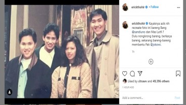 Reshuffle Kabinet Jokowi: Erick Thohir Unggah Foto Bareng Sandi dan M. Lutfi 