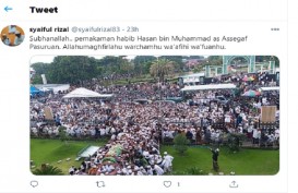 Ribuan Warga Penuhi Pemakaman Habib Hasan Assegaf, Ini Reaksi Netizen