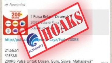 Cek Fakta : Bantuan Pulsa Rp200 Ribu untuk Mahasiswa, Siswa, Dosen dan Guru