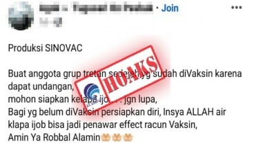 Cek Fakta : Air Kelapa Hijau bisa Netralisir dampak Racun Vaksin Covid-19