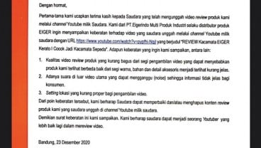 Viral Surat Keberatan Eiger: Ini Kronologi Hingga Permintaan Maaf Eiger