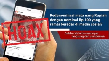 Lewat Instagram, BI Tegaskan Uang Redenominasi Nominal Rp100 yang Viral, Hoax!