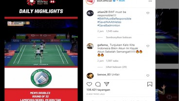 Tim Bulu Tangkis RI Dipaksa Mundur, Instagram BWF Diserbu Netizen Indo