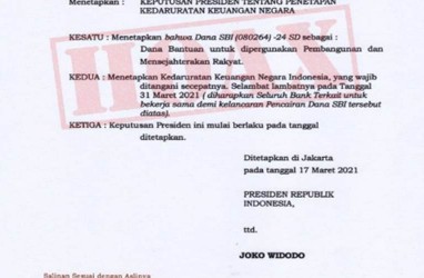 CEK FAKTA: Jokowi Terbitkan Keppres Keuangan Negara Sedang Darurat, Betulkah?