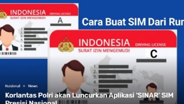 Korlantas Polri Luncurkan SIM Online, Download Aplikasi SINAR