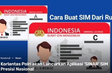 Korlantas Polri Luncurkan SIM Online, Download Aplikasi SINAR