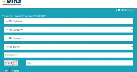 Tampilan situs cekbansos.kemensos.go.id untuk pengecekan status penerima bansos pemerintah 2021. 