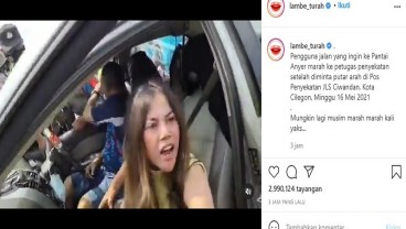 Viral! Video Wanita Maki-Maki Polisi saat Disuruh Putar Balik dari Anyer