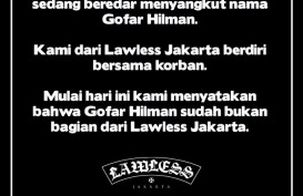 Lawless Jakarta Tegaskan Gofar Hilman Bukan Lagi Bagian dari Perusahaannya