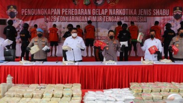 Polri Bongkar Peredaran Narkoba Jaringan Timur Tengah, Sita 1,1 Ton Sabu