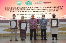 Industri Kecil Menengah di Riau Raih Sertifikat SNI