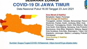 Tiga Daerah Jatim Zona Merah, Ngawi, Ponorogo dan Bangkalan