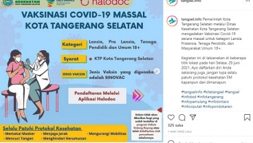 Vaksinasi Covid-19 Massal Warga Tangsel 29 Juni, Ini Lokasi dan Cara Daftarnya!