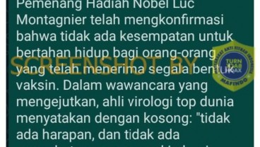 Cek Fakta: Pemenang Nobel Klaim Penerima Vaksin akan Mati dalam Dua Tahun?