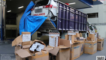 Ambulance Rusak Jadi Modus Selundupkan Ratusan Ribu Batang Rokok Ilegal