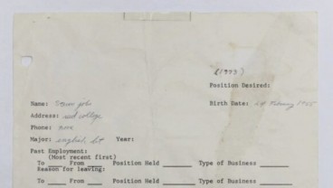 Surat Lamaran Kerja Steve Jobs Dijual, Ini Harganya