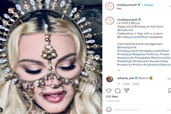 Madonna dan headpiece karya Rinaldi