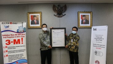 Bank DKI Raih Sertifikasi Sistem Manajemen Mutu ISO 9001:2015