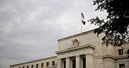 Gedung bank central Amerika Serikat atau The Federal Reserve di Washington, Amerika Serikat, Selasa (13/8/2019). Bloomberg/Andrew Harrer