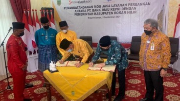 Kerja Sama Layanan Perbankan, Bank Riau Kepri dan Rokan Hilir Teken Nota Kesepahaman