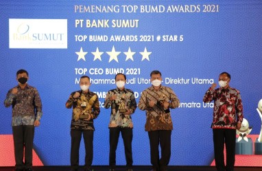 Bank Sumut Sabet Bintang 5 Top BUMN Penghargaan Top BUMD Awards 2021 