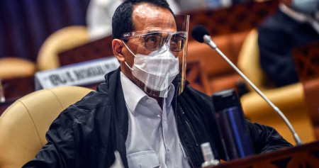 Menteri Perhubungan Budi Karya Sumadi mengikuti Rapat Dengar Pendapat (RDP) dengan komisi V DPR,  di Kompleks Parlemen, Senayan, Jakarta, Rabu (3/2/2021). ANTARA FOTO/Muhammad Adimaja