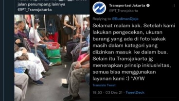 Viral di Twitter, Ini Aturan Lengkap Barang yang 'Tidak Menganggu' di Bus Transjakarta