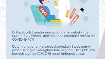 Hoaks, PCR Tidak Bias Deteksi Virus Omicron