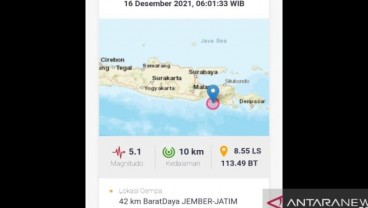 Gempa Jember Dipicu Pergeseran Lempeng Bumi