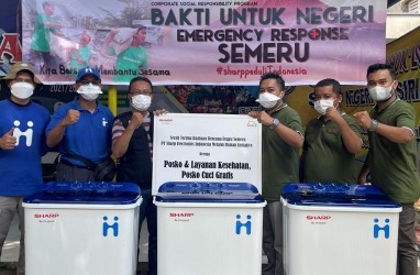 Sharp Indonesia Sediakan Air Purifier dan Posko Cuci Gratis Bagi Pengungsi Semeru