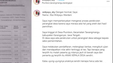 Dapat Nilai Tertinggi saat Tes tapi Kalah Dari Anak Kades, Curhatan Netizen Ini Viral 