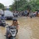 Sejumlah Jalan Protokol di Palembang Banjir