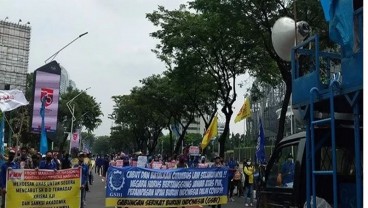 Ada Demo Buruh, Jalan di Depan Gedung DPR Macet Parah