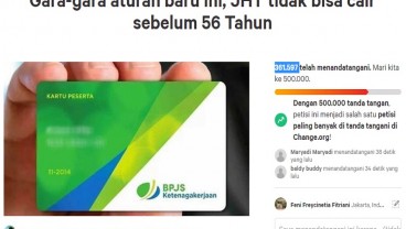 Update! 361.579 Teken Petisi Tolak JHT Cair Umur 56 Tahun